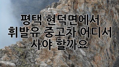 평택 현덕면에서 휘발유 중고차, 어디서 사야 할까요?