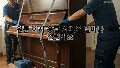 원룸 이사 용달, 시간은 얼마나 걸릴까요?